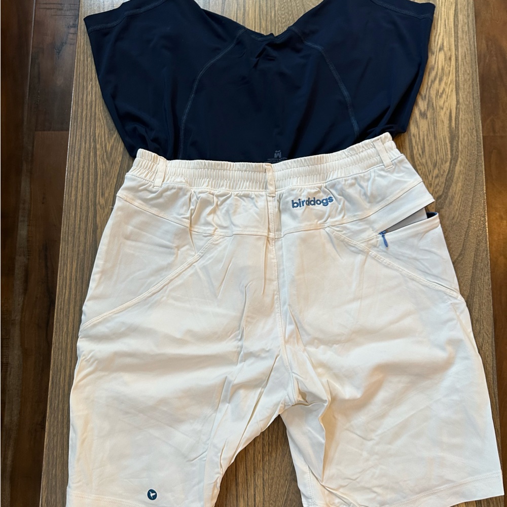Birddogs Khaki Shorts - Size Medium - White - Longer Length